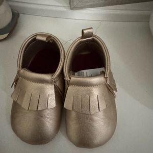 Gold chrome moccasin